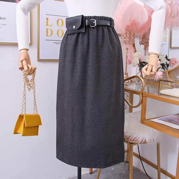 Fusta casual dama cu talie inalta si curea in patru culori