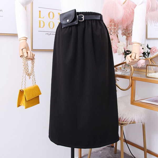 Fusta casual dama cu talie inalta si curea in patru culori