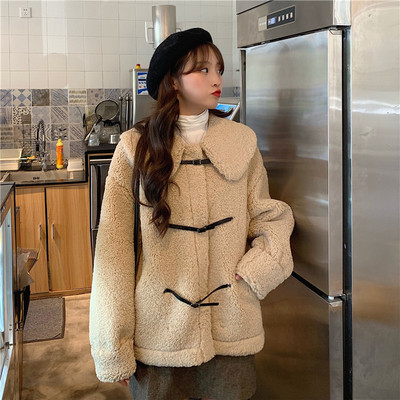 Női alkalmi kabát két színben, zsebekkel