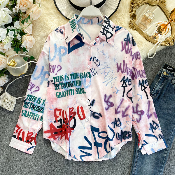 Színes női ing gombokkal, két színben