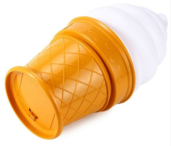 Lampa LED de noapte in forma de inghetata in alb, roz si albastru