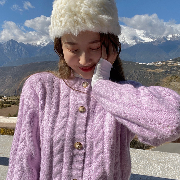 Cardigan scurt lat cu nasturi in mai multe culori