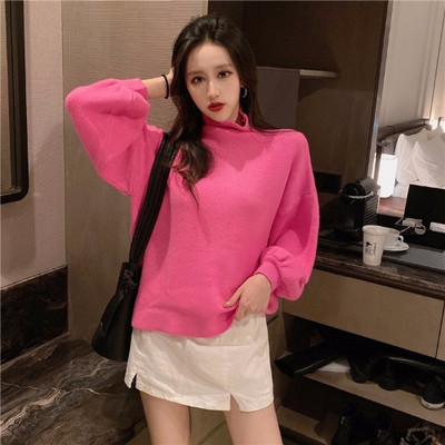 Pulover casual dama cu guler inalt in patru culori