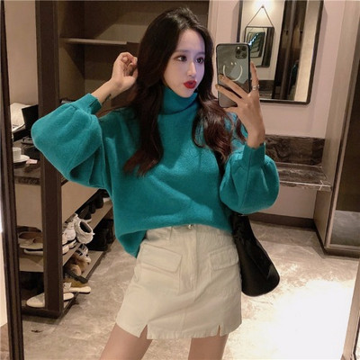 Pulover casual dama cu guler inalt in patru culori