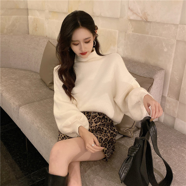 Pulover casual dama cu guler inalt in patru culori