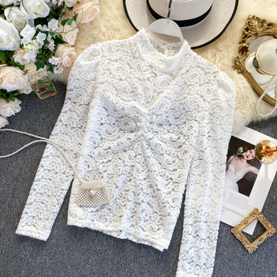 Polo de dama din dantela in trei culori