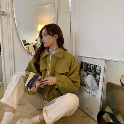 Hanorac scurt de damă, de ultimă generație, în trei culori, cu buzunare decorative