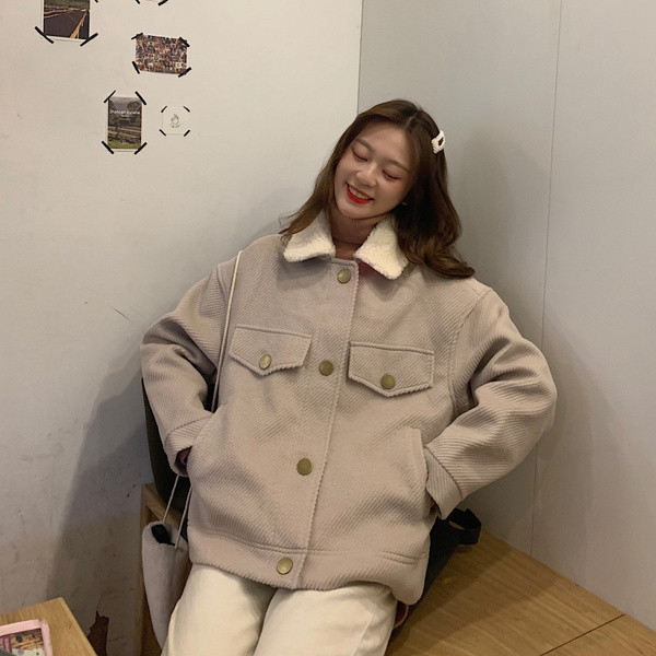 Top coat dama in doua culori maro si bej