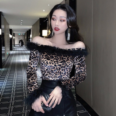 Lezser női blúz csupasz váll és pehely két színben