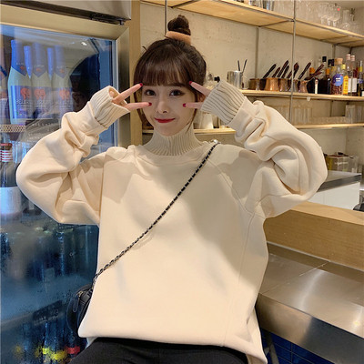 Καθημερινή μακρυά γυναικεία μπλούζα  σε τρία χρώματα με ψηλό γιακά