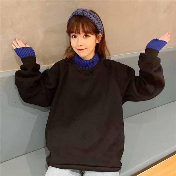 Καθημερινή μακρυά γυναικεία μπλούζα  σε τρία χρώματα με ψηλό γιακά