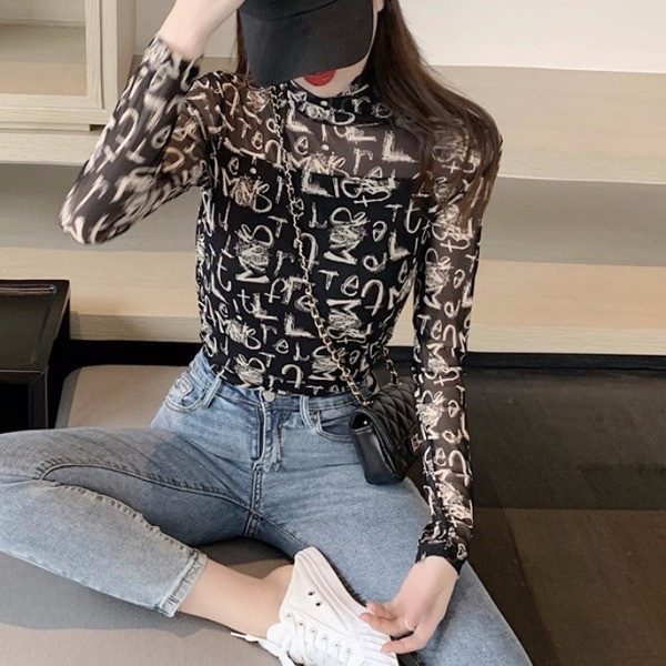 Bluză de damă modernă cu mâneci lungi și guler polo în două culori