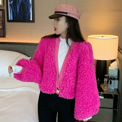 Casual γυναικεία παλτό σε μπεζ και ροζ χρώμα