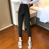 Pantaloni drepti eleganti de dama cu curea