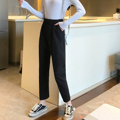 Pantaloni drepti eleganti de dama cu curea