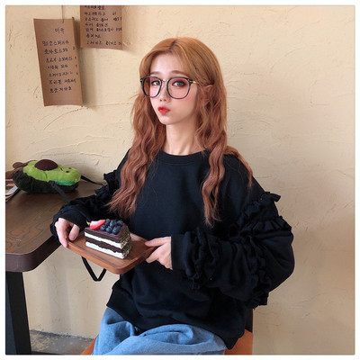 Pulover casual de dama cu decolteu oval in roz, galben si negru