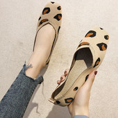 Pantofi casual de dama cu model animal si talpa plata