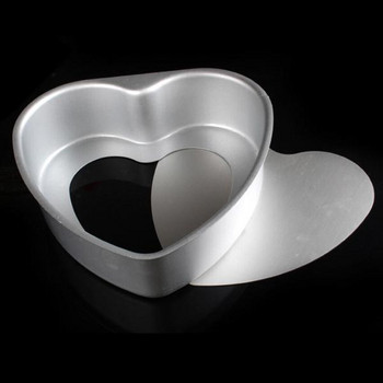 Алуминиева тава за печене във формата на сърце със свалящо се дъно