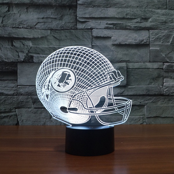 Настолна 3D LED лампа с дистанционно управление на цветовете във формата на каска