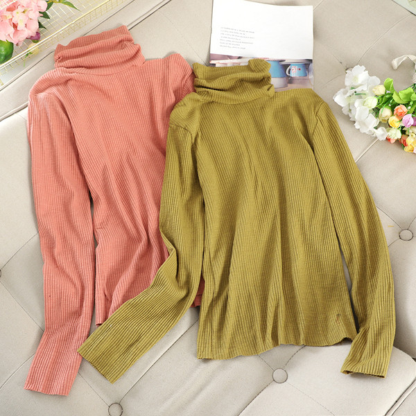 Καθημερινή γυναικεία μπλούζα με ψηλό γιακά σε διάφορα χρώματα