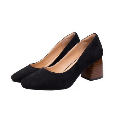 Pantofi moderni de dama cu toc gros in mai multe culori