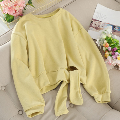 Pulover de dama cu decolteu rotund si cravate in mai multe culori