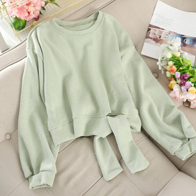 Pulover de dama cu decolteu rotund si cravate in mai multe culori