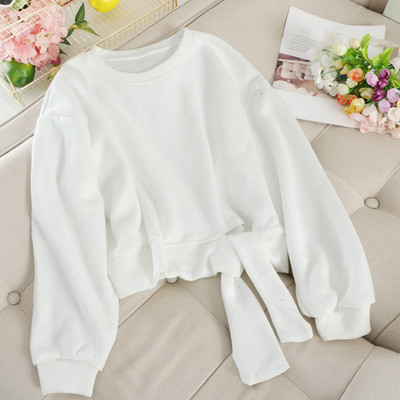 Pulover de dama cu decolteu rotund si cravate in mai multe culori