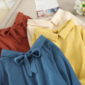 Pulover de dama cu panglica in mai multe culori