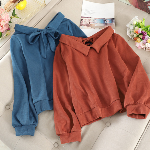 Pulover de dama cu panglica in mai multe culori