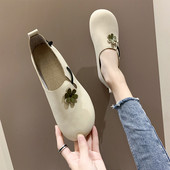 Pantofi casual dama din piele cu element 3D in trei culori