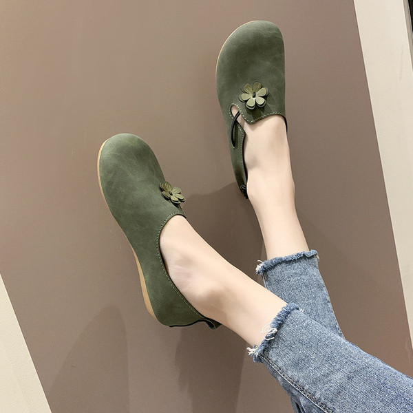 Pantofi casual dama din piele cu element 3D in trei culori