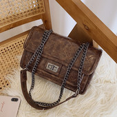 Geanta de dama moderna din piele ecologica cu lant in patru culori