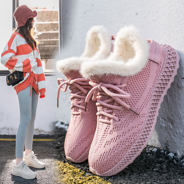 Adidasi de iarna de dama cu captuseala moale in trei culori