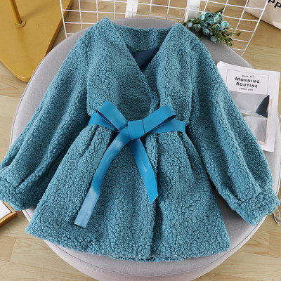 Palton casual de dama cu curea si decolteu spitz in diferite culori