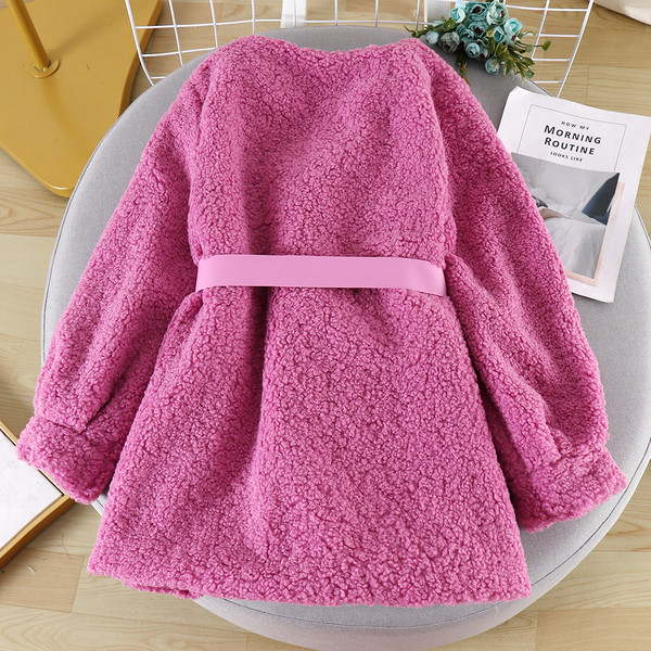 Palton casual de dama cu curea si decolteu spitz in diferite culori