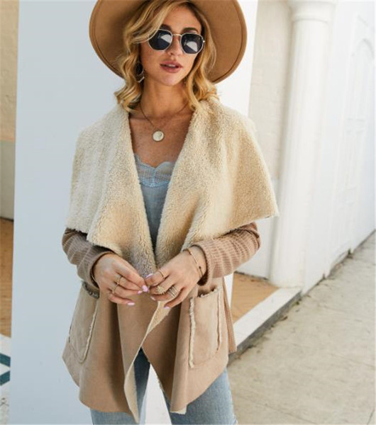 Palton de damă cu căptușeală moale în maro și negru