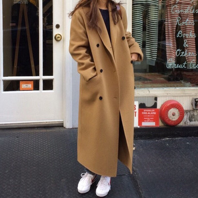 Дамско модерно палто с копчета широк модел в два цвята 
