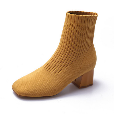 Cizme de dama stilate cu toc gros in trei culori