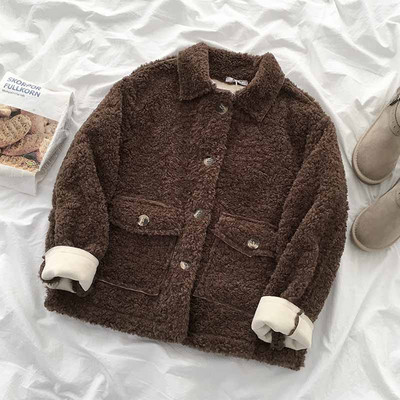 Ежедневно дамско палто с копчета и джоб в три цвята