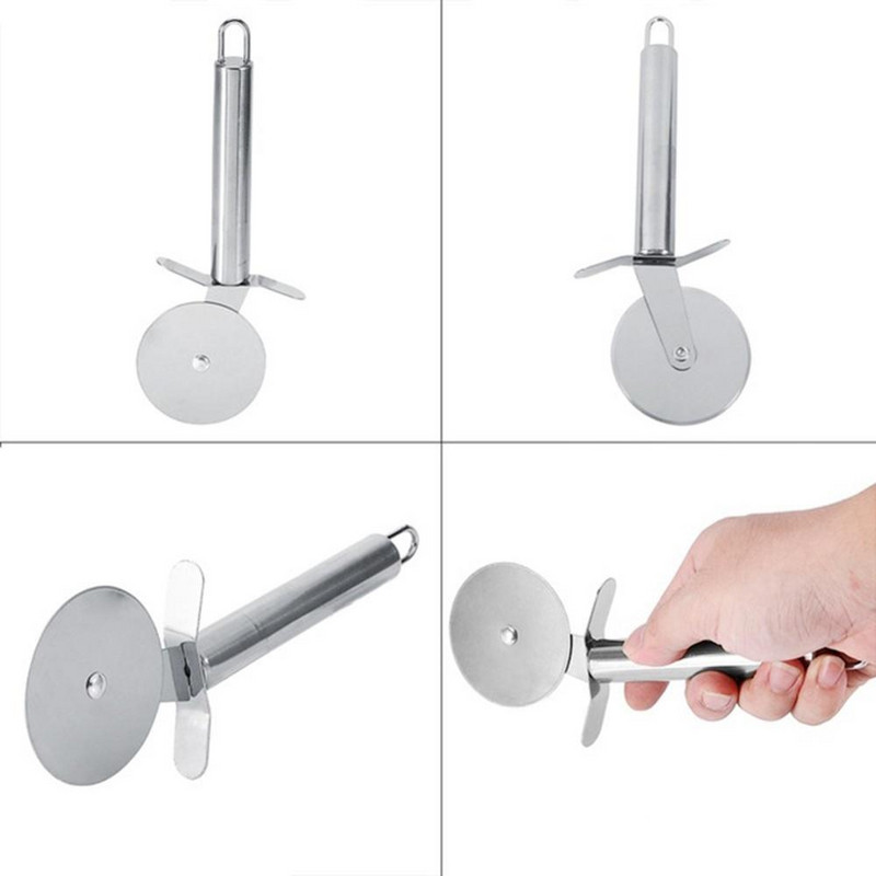 Tacâmuri pentru tăierea ușoară a pizza în culoarea gri