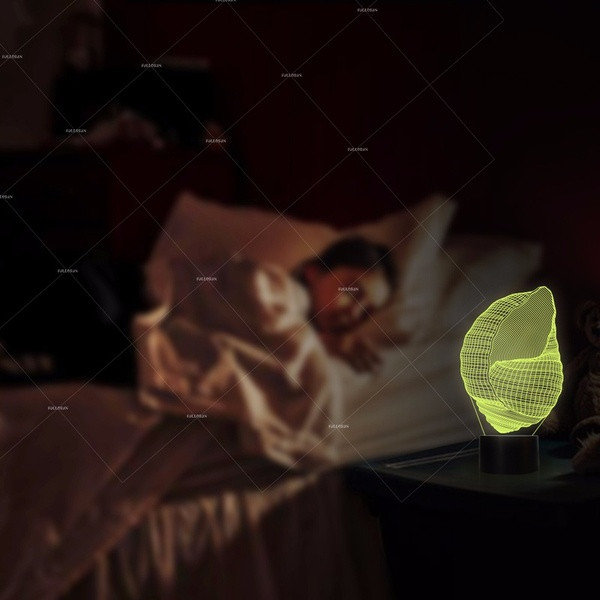 Lampă LED 3D de birou cu telecomandă a culorii în formă de rapan