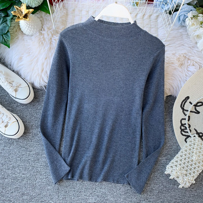 Γυναικείο πουλόβερ με χαμηλό κολάρο σε διάφορα χρώματα