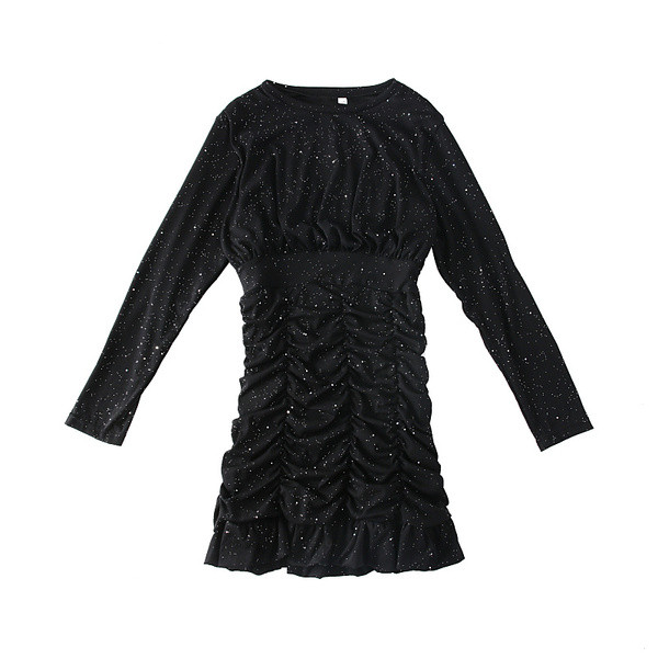 Rochie de dama model nou cu decolteu in culorile gri, roz si negru