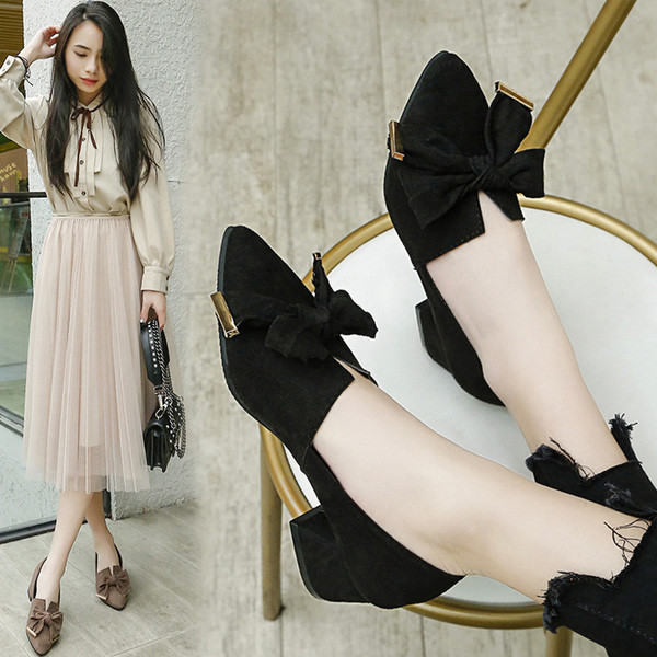 Pantofi moderni dama casual cu panglica in negru, maro si bej