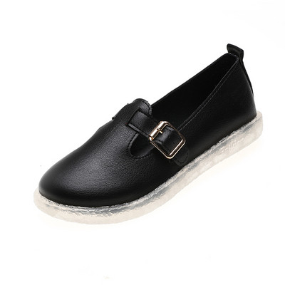 Γυναικεία casual έκο δερμάτινα παπούτσια με μπεζ, μαύρο και άσπρο χρώμα