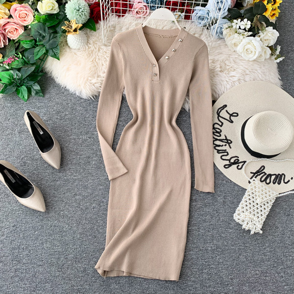 Rochie moderna de dama cu nasturi in mai multe culori