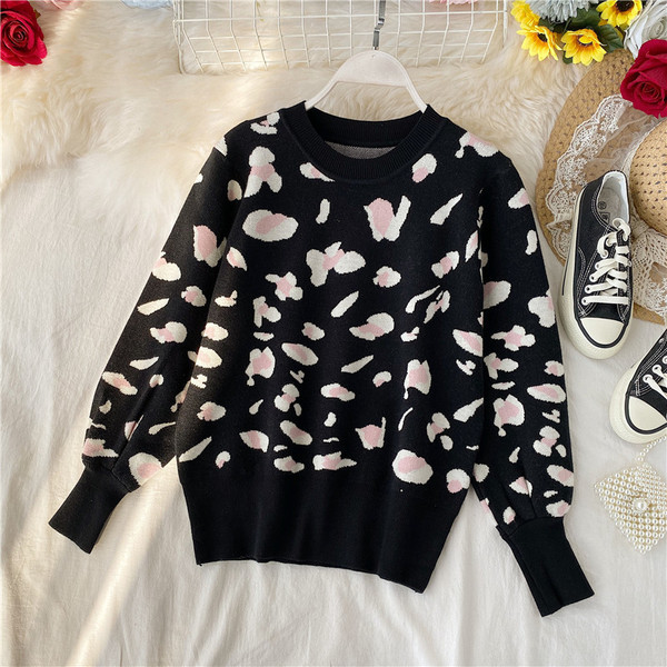 Pulover de dama cu model animal in trei culori