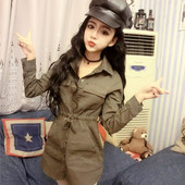 Camasa de dama tip rochie de culoare verde cu cravate si nasturi