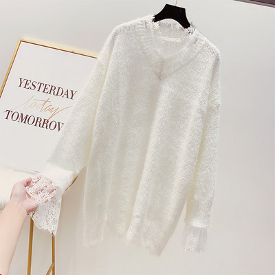 Pulover de damă cu decolteu spitz în patru culori